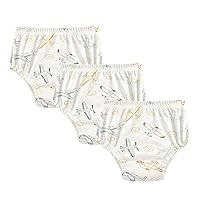 Baby Training Potty Underwear Aircraft and Cloud Light Yellow 3pcs Leakproof Sleep Boxer Briefs Underwear Trainer