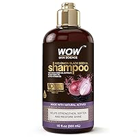 WOW Skin Science Red Onion Black Seed Oil Shampoo Increase Gloss, Hydration, Shine - Reduce Itchy Scalp, Dandruff & Frizz - No Parabens or Sulfates - All Hair Types (10.14 Fl Oz (Pack of 1))