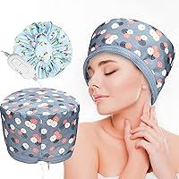 Hair Steamer Upgrade Deep Conditioning Heat Cap, Hair Steamer for Natural Hair Home Use, Thermal Cap for Hair Spa Hair Thermal Treatment - Deep Conditioning Hair Spa Cap for Home Use 2 Meter Cable