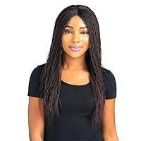 Twisted Wigs, Micro Million Twist Wig - Color 1/35 Mix - 18 Inches. Synthetic Hand Braided Wigs for Black Women.