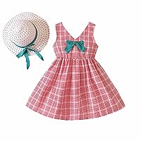 Little Girl Cotton Dresses Small and Medium Sized Children's Summer Sleeveless Vest Plaid Bowknot Dressed for