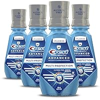 Crest Pro Health Advanced Multi-Protection Mouthwash, Alcohol Free, Extra Deep Clean Fresh Mint, 500 mL (16.9 Fl Oz), Pack of 4
