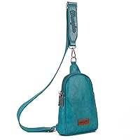 Wrangler Small Sling Bag for Women Fanny Packs Crossbody Bags Leather Chest Bag Cross Body Purse for Gift,WG87-210TQ