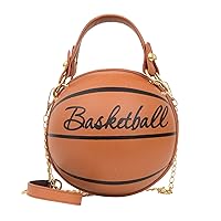 Lanpet Women Crossbody Bags Basketball Shaped PU Handbags Adjustable Strap Shoulder Messenger Bag
