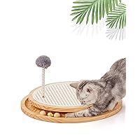 Cat Scratcher,Cat Natural Sisal Scratching Pad,Kitten Interactive Toy with Ball Track Spring Ball for Chasing Hunting Mental Physical Exercise Puzzle…