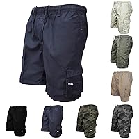 Cargo Shorts for Men Relaxed Fit Summer Shorts with Multi Pockets Elastic Waist Shorts Plus Size Drawstring Shorts