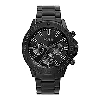 Bannon Multifunction Stainless Steel Black Modern Watch, black, Modern