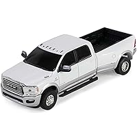 2020 3500 Laramie Dually Pickup Truck Bright White and Billet Silver Dually Drivers Series 14 1/64 Diecast Model Car by Greenlight 46140E