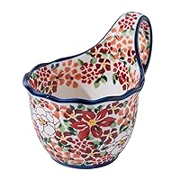 Handpainted Microwavable Soup Bowl with Loop Handle 18.6oz, Fruit Bowl With Handle Great for Berry, Soup, Chili, Stew, Ice cream, Handmade Christmas Soup Mug Giftable for Women