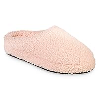 isotoner Women's Fiona Clog Slipper with Recycled Berber, Memory Foam, Heel Cushion, Versatile Sole