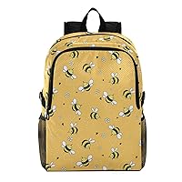 ALAZA Cartoon Doodle Cute Bees Lightweight Weekender Bag Backpack Daypack