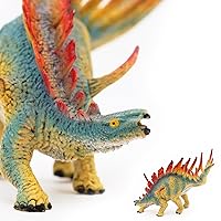 Gemini&Genius Stegosaurus Dinosaur Toy for Kids, Green Science Educational Realistic Design Dinosaur Action Figure Toy Gift for Kids Party and Classroom Prize Supplies