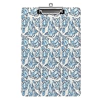 Penis Flower Print Funny Clipboards with Low Profile Clip Stardard Letter Size Acrylic Clip Board for Office Meeting Classes Use
