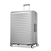 Samsonite Framelock Max Hardside Luggage with Spinner Wheels, Lightweight zipper-less, LARGE SPINNER, GLACIAL SILVER