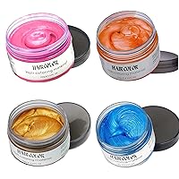 Temporary Hair Color Wax Dye,Hair Wax Color, Gold Blue Pink Orange Hair Spray Color for Cosplay,Party,Masquerade, Halloween.etc (Color 4-Gold Blue Pink Orange)