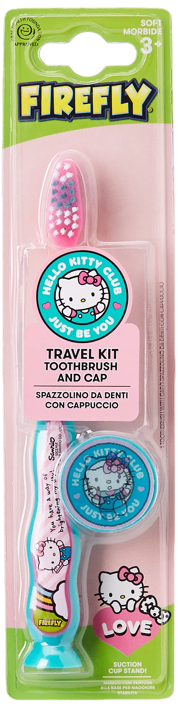 Hello Kitty Suction Toothbrush With Cap - Travel Kit
