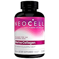 NeoCell Marine Collagen With Collagen Type 1 and 3 and Hyaluronic Acid, With Hydrolyzed Collagen, Skin Health Supplement, Capsule, 120 Count, 1 Bottle