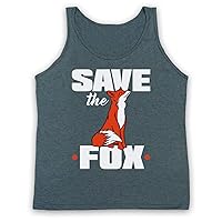 Men's Save The Fox Animal Rights Anti Hunting Protest Slogan Tank Top Vest