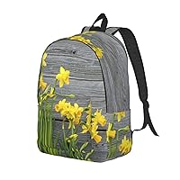 Canvas Backpack For Women Men Laptop Backpack Bouquet Of Daffodils Travel Daypack Lightweight Casual Backpack