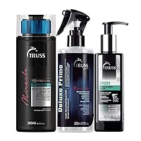 Truss Deluxe Prime Hair Treatment Bundle with Miracle Shampoo and Brush - Intensive Leave-in Hair Repair Treatment
