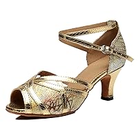 TDA Women's Formal Prom Peep Toe Glitter Synthetic Tango Ballroom Salsa Latin Dance wedding Shoes