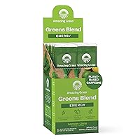 Amazing Grass Greens Blend Energy: Smoothie Mix, Super Greens Powder & Plant Based Caffeine with Matcha Green Tea & Beet Root Powder, Lemon Lime, 15 Servings (Packaging May Vary)