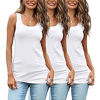 TAIPOVE Womens Extra Long Tunic Tank Tops Cotton Camisoles Basic Layering Sleeveless Undershirts 3 Pack