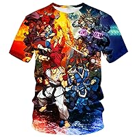 Men's Arcade Game Cosplay T Shirt Summer Tees Tops Cartoon Theme Sweatshirt Japanese Anime Graphic Shirt