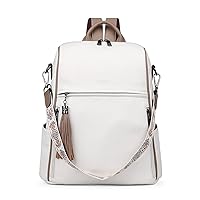 FADEON Leather Backpack Purse for Women Designer Travel Backpack Purses PU Fashion Ladies Shoulder Bag with Tassel