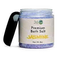 Jasmine Bath Salt & Body Scrub - Vegan & Cruelty-free Exfoliator for Face, Body, & Feet - Crafted with Care for a Relaxing Aromatherapy Experience - 8 Oz Jar