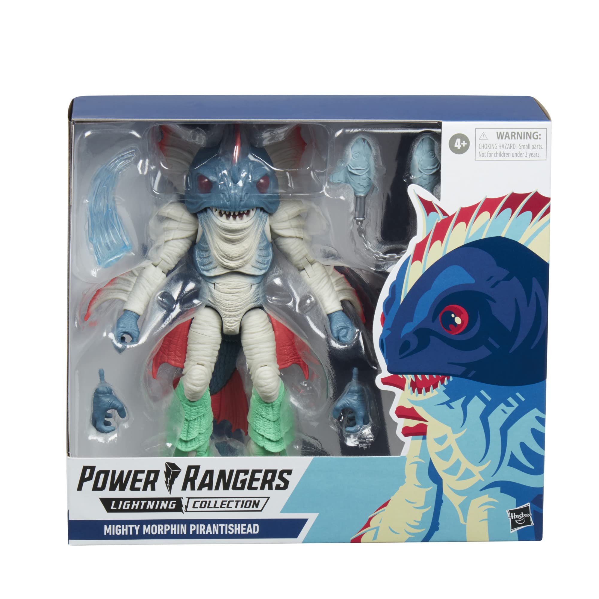 Power Rangers Lightning Collection Mighty Morphin Pirantishead 7-Inch Premium Collectible Action Figure Toy with Accessories, Kids 4 and Up