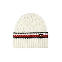 Women's Lattice Cable With Stripes Cuff Hat