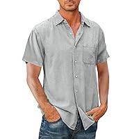 Blue Hawaiian Shirts for Men Lightweight Work Shirts Men Orange Button Up Shirt Men Baseball Tee Short Sleeve Men