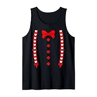 Tuxedo Suspenders And Heart Bow Tie Boys Kids Valentines Day Tank Top