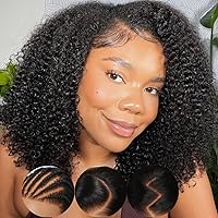 Nadula Bye Bye Knots Glueless Wig Kinky Curly 7x5 Invisible Knots HD Lace Front Ready to Go Glueless Afro Kinky Curly Wigs Human Hair Pre Plucked Pre Cut Hairline 180% Density 24inch