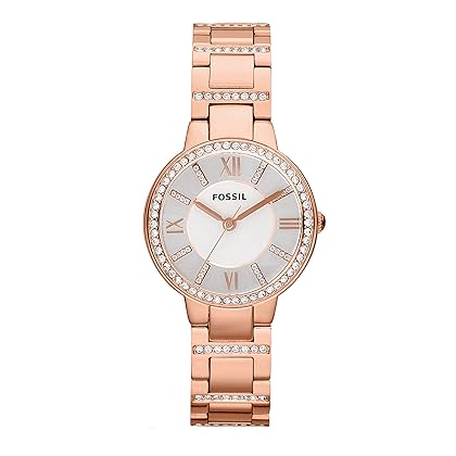 Fossil Virginia Women's Watch with Crystal Accents and Self-Adjustable Stainless Steel Bracelet Band