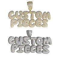 Custom Bubble Letters Name Necklace Personalized Iced Out Chain for Women Diamond Nameplate Necklace Rapper Hip Hop Jewelry for Men