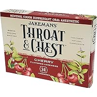 Cherry Throat & Chest Lozenges Cough Drops – Cough, Sore Throat and Seasonal Distress Soothing Relief – Liquid Drop Shape – 24 Count