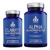Clarity and Alpha Stack - Enhance Memory, Focus, Mood, Brain & Nerve Function for Better Aging - Advanced Nootropic Supplement - Includes Alpha & Clarity - 2 Bottles - 180 Capsules