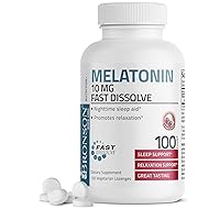 Melatonin 10mg Fast Dissolve Cherry Flavored Tablets Vegetarian Chewable Lozenges, 100 Count