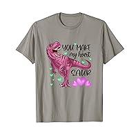 Funny Valentines Day Graphic Shirt Dinosaur My Heart Saur T-Shirt