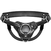 Strap On Dildo Harness Adult Sex Toys for Women Men Pegging Dildo, Adjustable Waist and Thigh Soft Nylon Vegan Leather Belt with 2 Size Metal O-Rings for Lesbian Gay Couple Vaginal Anal Play, Black