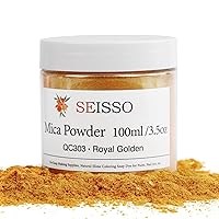 Gold Mica Powder for Epoxy Resin - 3.5 oz /100g Shimmer Mica Powder, Natural Non- Toxic Mica Pigment Powder for Soap Making, Candle, Bath Bomb, Slime, Cosmetics, Nail Art, Lip Gloss