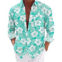 Hawaiian Shirts for Men Big and Tall Funny Summer T-Shirt Beach Oversized Plus Size Western Novelty Button Costume