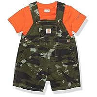 Carhartt baby-boys Short-sleeve Bodyshirt & Canvas Shortall Set