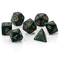 Chessex CHX25415 Dice-Opaque Dusty Green/Copper Set