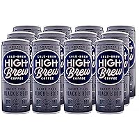 HIGH Brew Coffee Cold Brew Coffee + Protein, Black And Bold, 8 Oz Can, 12/pack