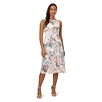 Adrianna Papell Women's Floral Printed Veiled Dress
