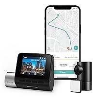 70mai True 2.7K 1944P Ultra Full HD Dash Cam A500S, Front and Rear, Built in WiFi GPS Smart Dash Camera for Cars, ADAS, Sony IMX335, 2'' IPS LCD Screen, WDR, Night Vision