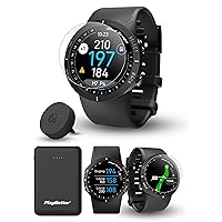 Shot Scope V5 Golf GPS Watch Bundle - Automatic Performance Tracking, Full Hole Maps, Distances to Greens, Hazards, Doglegs - Includes PlayBetter Screen Protectors & Portable Charger